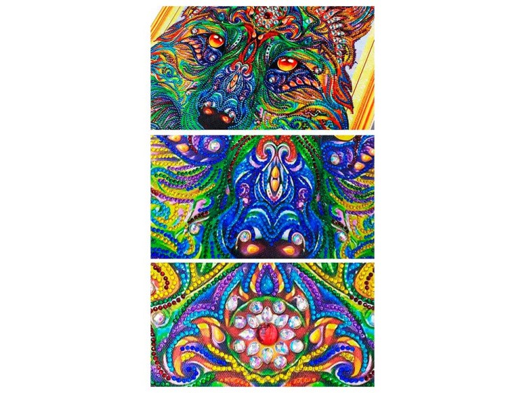 Алмазная вышивка 5D «Зеленый волк» — картинка 4