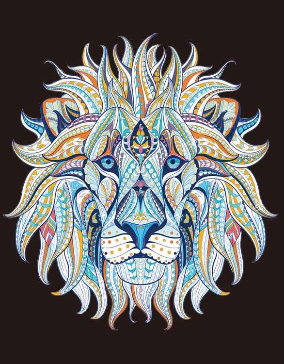 Алмазная вышивка «Этнический лев»