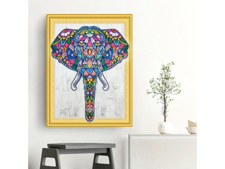 Алмазная вышивка 5D «Индийский слон» — картинка 3