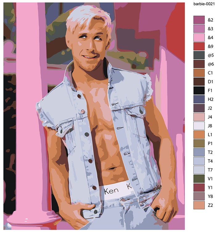 Картина по номерам «Барби: Кен Райан Гослинг» — картинка 2