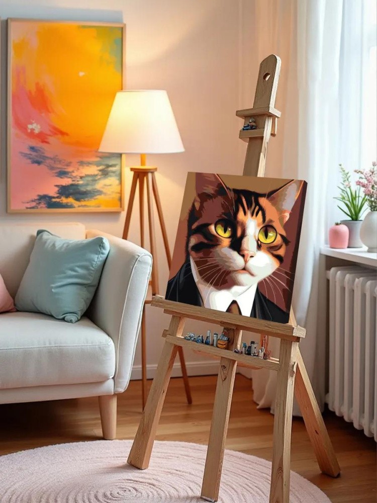 Картина по номерам «Кот в костюме» — картинка 9