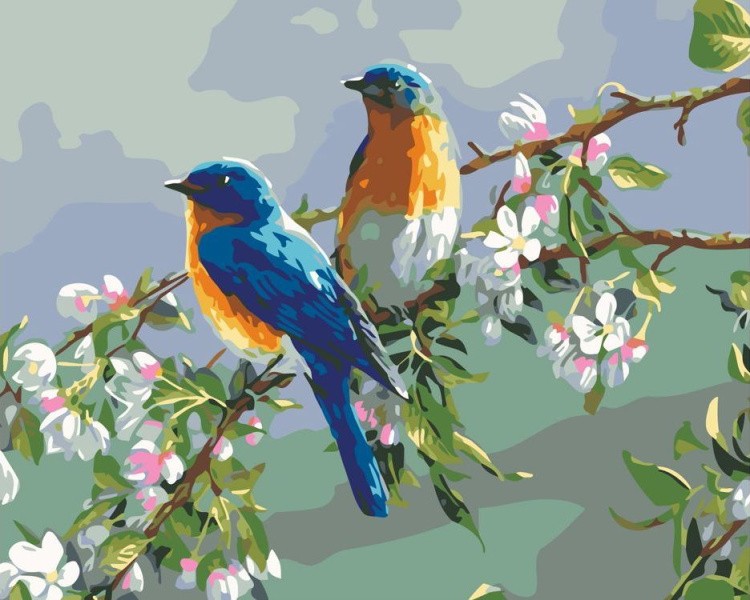 Картина по номерам «Весенние птицы»