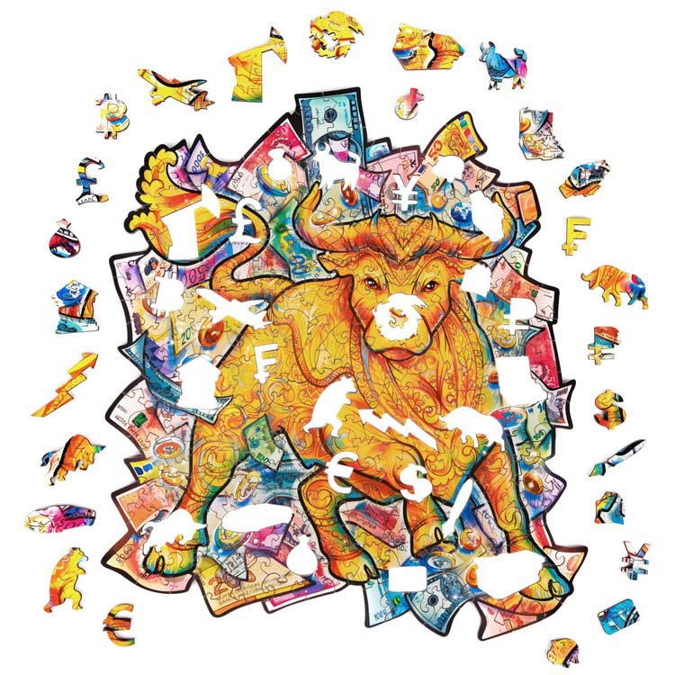 Деревянный пазл Unidragon «Процветающий бык», размер M (А4) — картинка 2