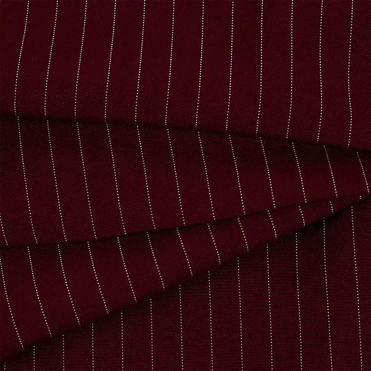 Ткань Габардин кач-во Фухуа, в полоску, 1 м х 150 см, 180 г/м², цвет: бордовый, TBY — картинка 2
