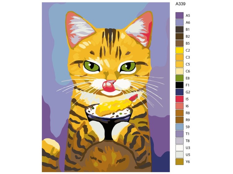 Картина по номерам «Любимое лакомство. Супчик» — картинка 2