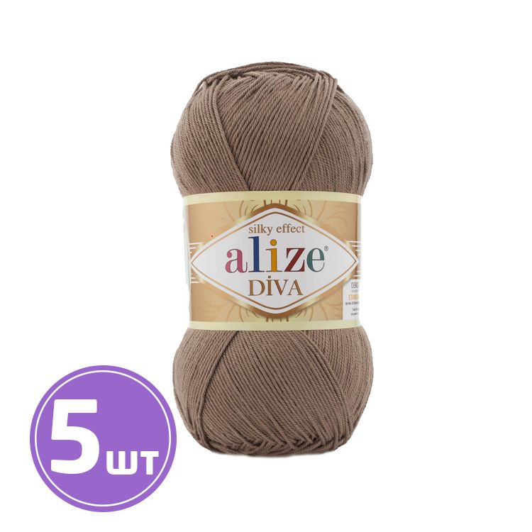 Пряжа ALIZE Diva Silk effekt (688), какао, 5 шт. по 100 г