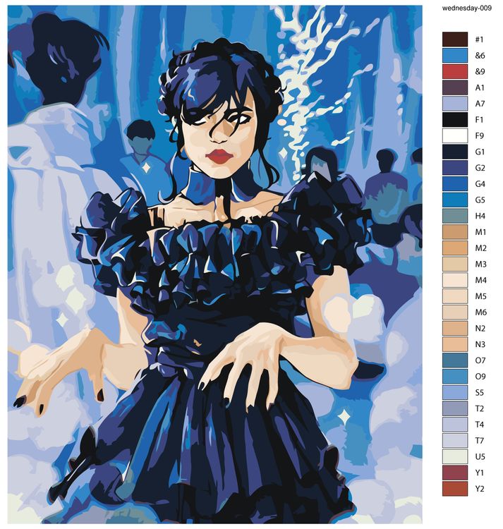 Картина по номерам «Wednesday Уэнсдей Аддамс: Танец на балу» — картинка 3