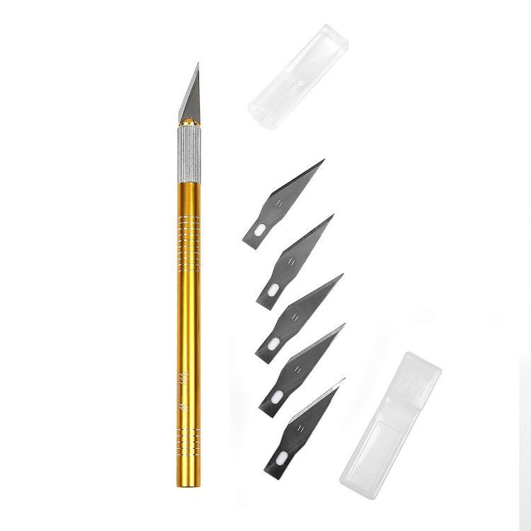 Макетный нож цанговый Maxwell медь + 5 лезвий — картинка 2