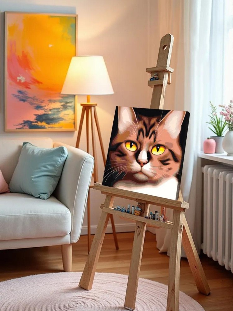 Картина по номерам «Взгляд желтых глаз» — картинка 9