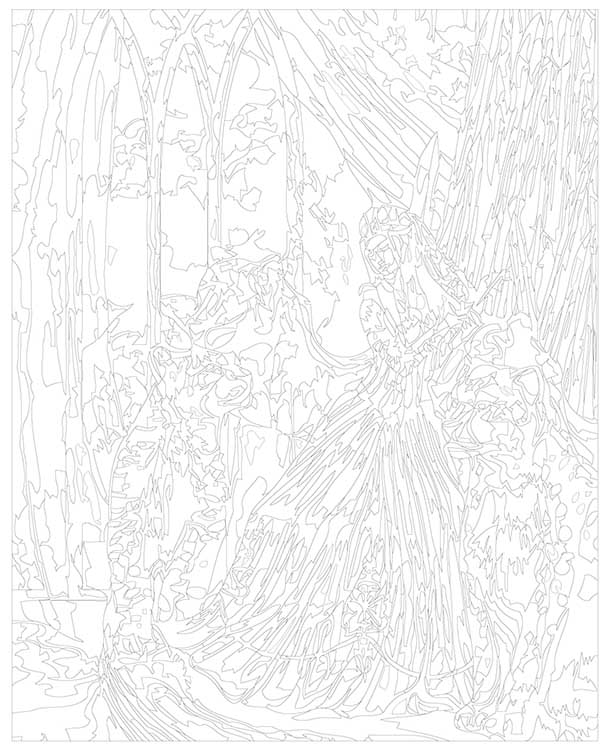 Картина по номерам «Снежная леди и барсы» — картинка 3