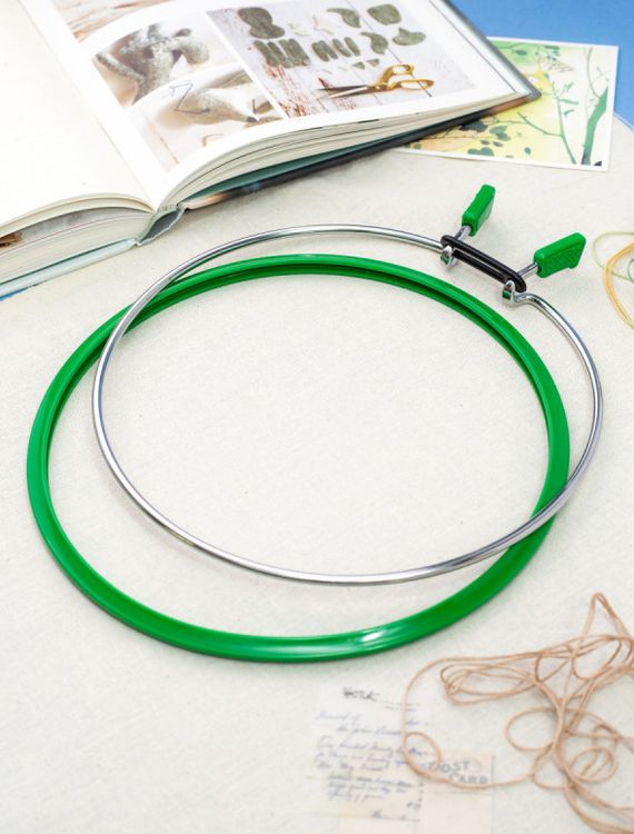 Пяльцы пружинные, диаметр 19,5 см, h-9, цвет: зеленый, Nurge — картинка 2