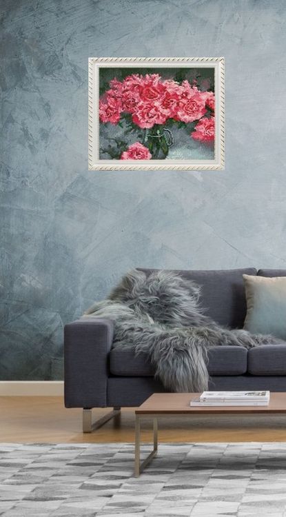 Алмазная вышивка «Розовые пионы» — картинка 6