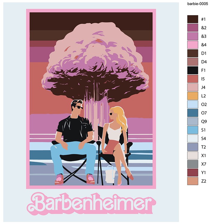 Картина по номерам «Барби: Оппенгеймер мем 3» — картинка 2