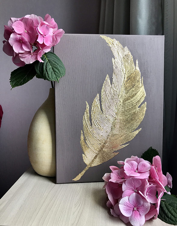 Набор для рисования с поталью и текстурной пастой «Золотое перо» — картинка 5