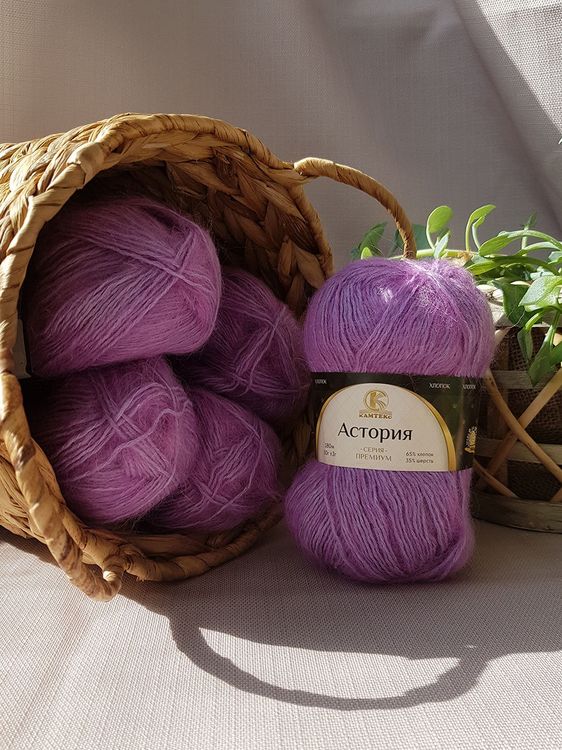 Пряжа Камтекс Астория (058), сиреневый, 5 шт. по 50 г — картинка 2