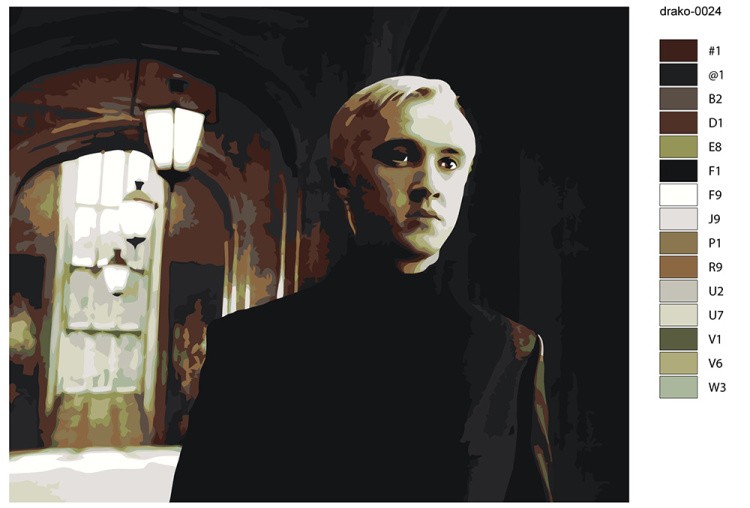 Картина по номерам «Гарри Поттер: Драко Малфой 7» — картинка 2