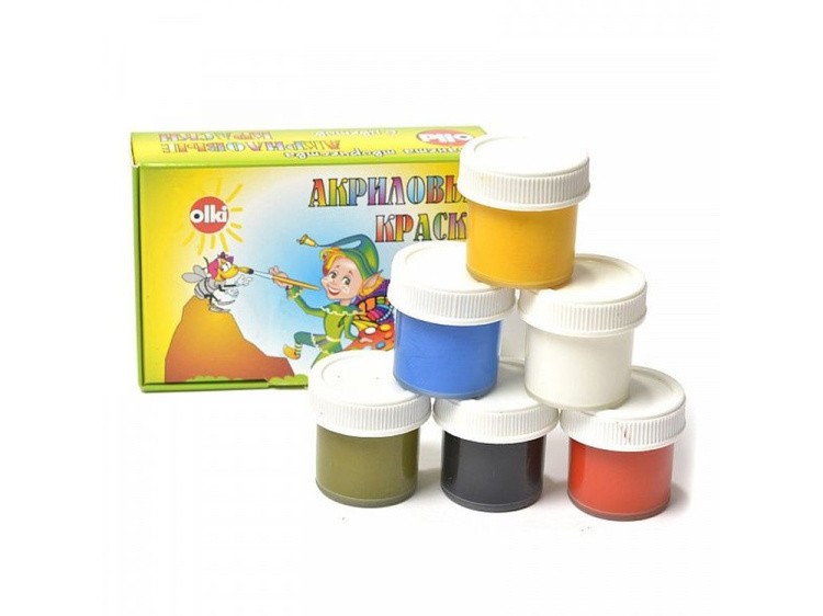 Краски акриловые для детского творчества (6 цветов)