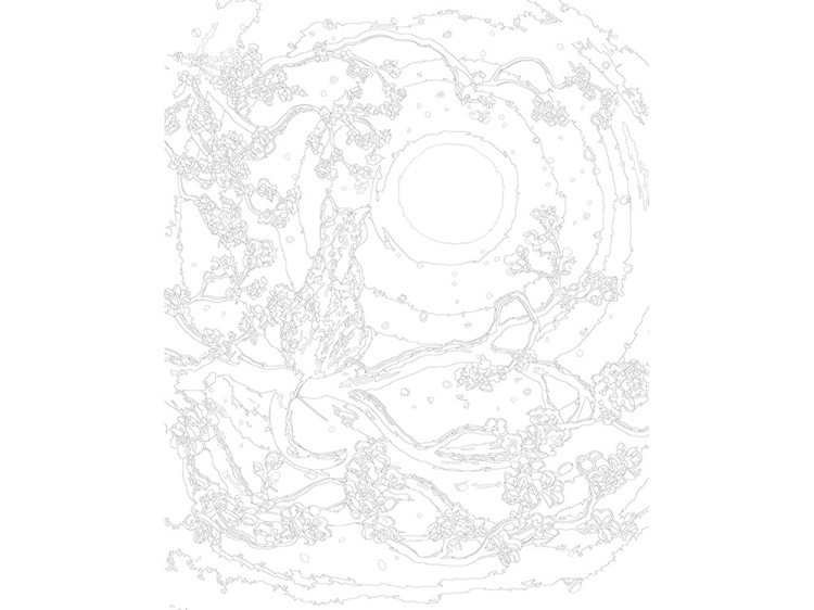 Картина по номерам «Котик на сакуре» — картинка 3