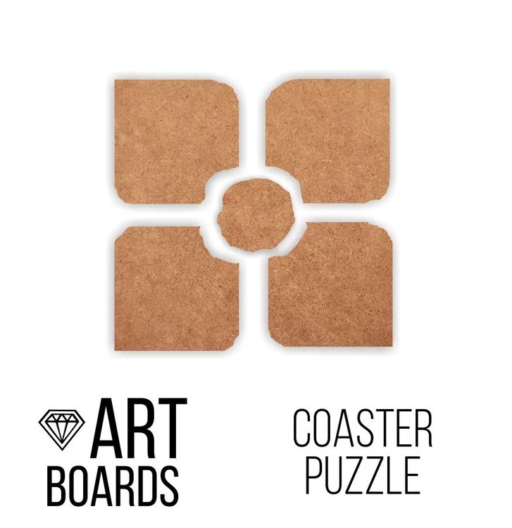 Заготовка ART Board Creative «Coaster Puzzle», Подставки пазл №2, Craftsmen.store