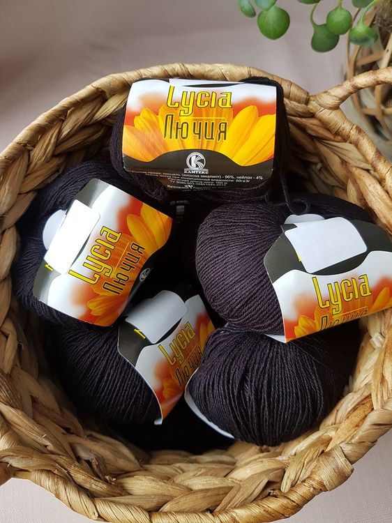 Пряжа Камтекс Лючия (003), черный, 5 шт. по 50 г — картинка 2
