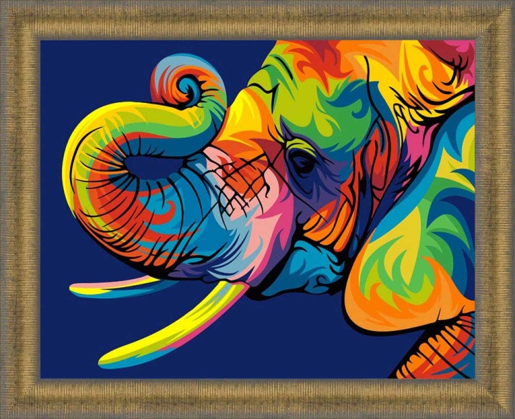 Картина по номерам «Радужный слон» — картинка 2