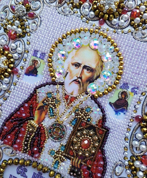 Вышивка Образа в каменьях «Николай Чудотворец» — картинка 2