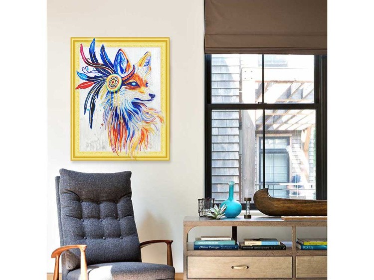 Алмазная вышивка 5D «Лиса-индеец» — картинка 6