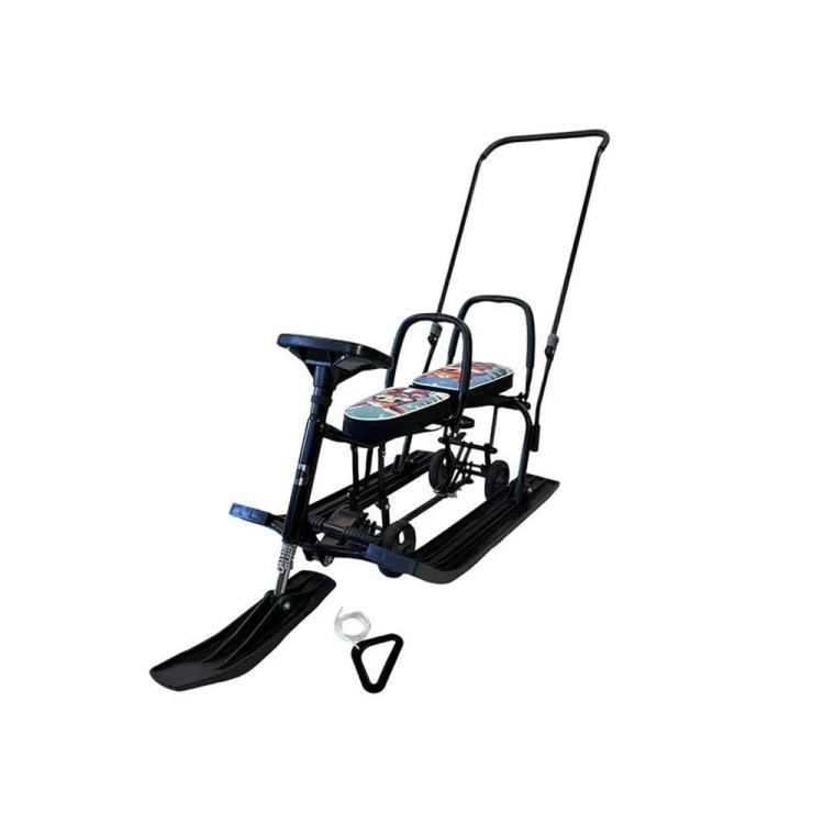 Снегокат детский 507 TWINS BABY Wheel для двоих со спинкой — картинка 4