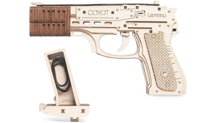 Деревянный конструктор Lemmo «Пистолет резинкострел Койот» — картинка 3