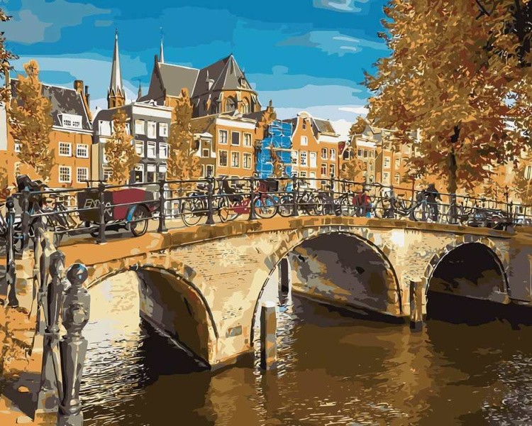 Картина по номерам «Канал в Амстердаме»