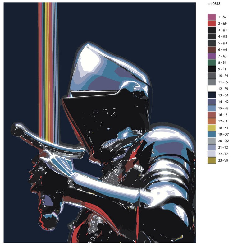 Картина по номерам Средневековый рыцарь с мечом — картинка 2