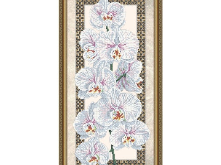 Рисунок на ткани «Орхидея на бежевом»