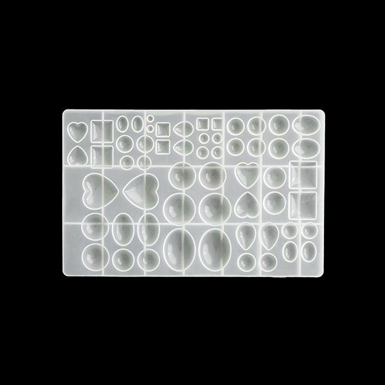 Силиконовый молд «Кабошоны (линзы)», разных форм, 58 ячеек, Artline — картинка 2