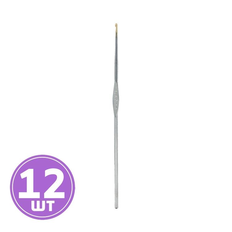 Крючки для вязания, сталь, d 1,6 мм, 12 см, 12 шт. в блистере, Gamma