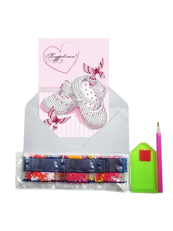 Алмазная открытка «Поздравляем с дочкой!» — картинка 2