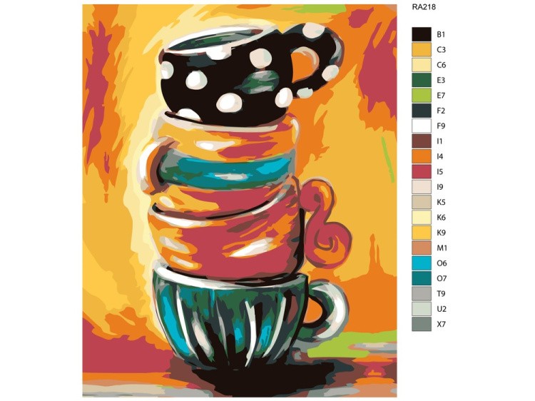 Картина по номерам «Чашечки» — картинка 2