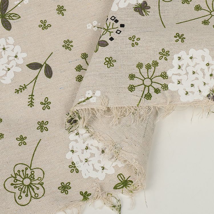 Ткань льняная, 3 м x 150 см, 140 г/м², цвет: серый, принт, TBY — картинка 6