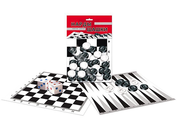 Нарды и шашки в пакете + 2 поля 28,5х28,5 см — картинка 3