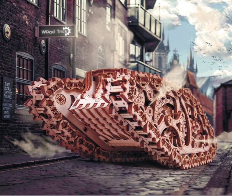 Механическая сборная модель «Стим Танк», Wood Trick — картинка 3