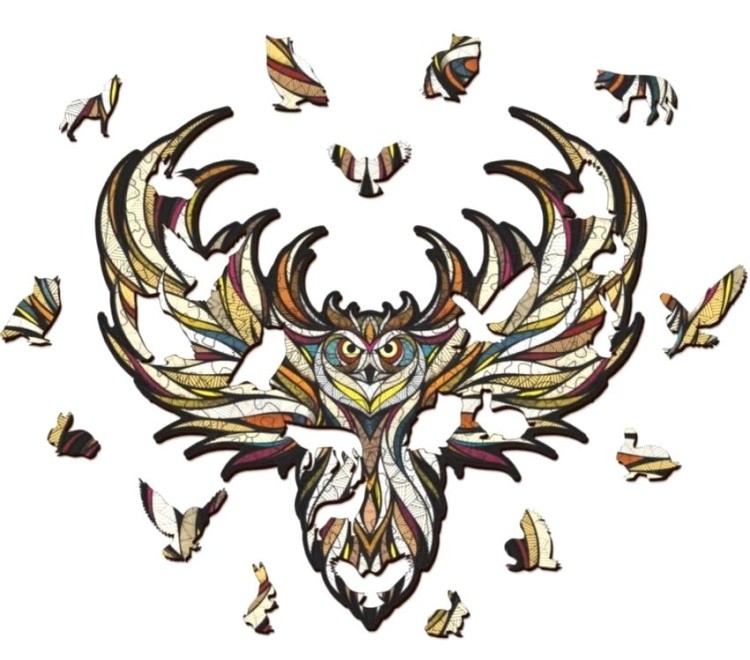 Деревянные фигурные пазлы «Мудрая Сова S», Eco Wood Art — картинка 4