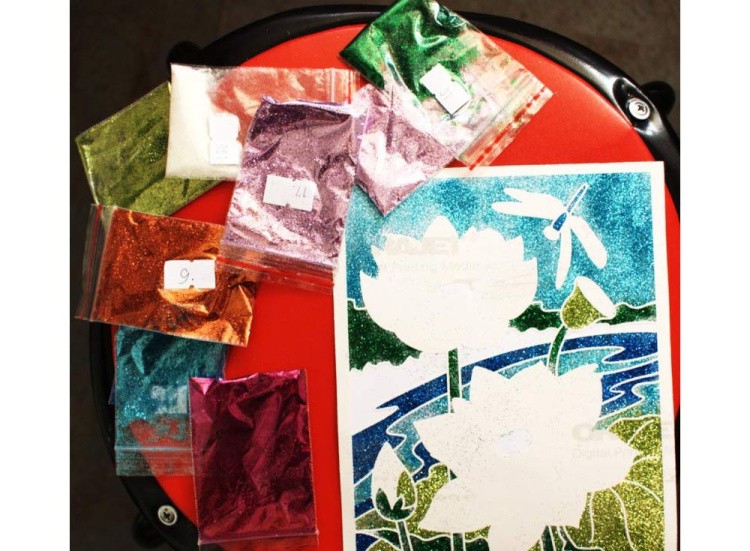 Фреска с блестками «Лотосы» — картинка 3