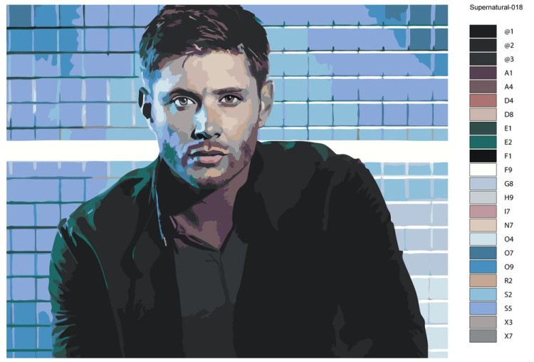 Картина по номерам «Сверхъестественное: Дин Винчестер - Дженсен Эклс 4» — картинка 2