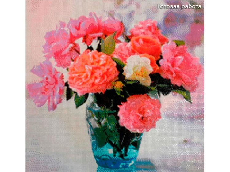 Алмазная вышивка «Букет садовых роз» — картинка 2