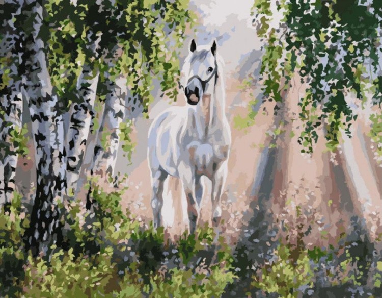Картина по номерам «Лошадь в лесу»