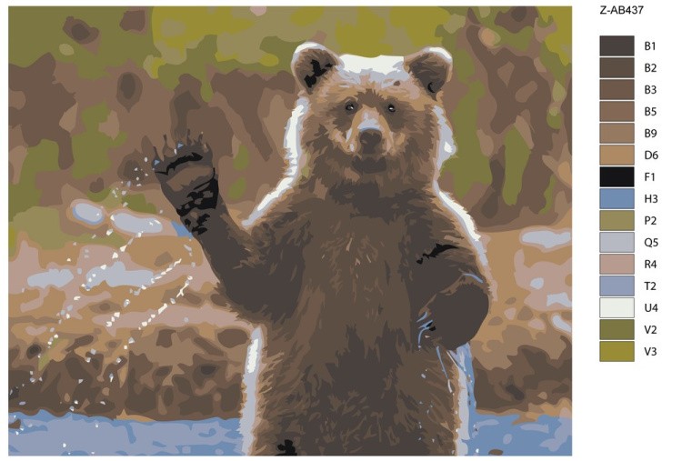 Картина по номерам «Бурый медведь» — картинка 2