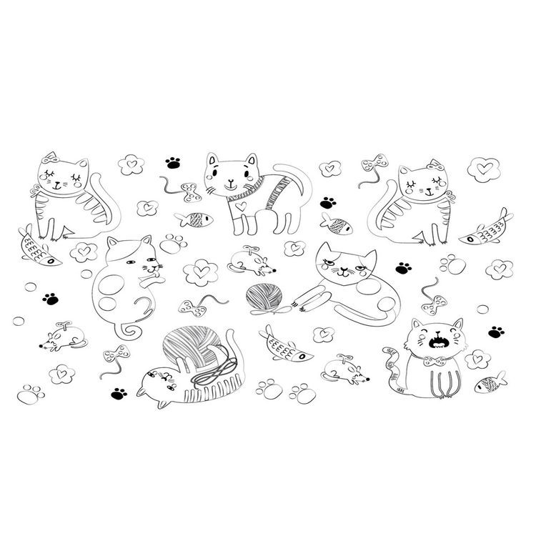 Коврик для творчества - многоразовая раскраска «Котики» — картинка 3