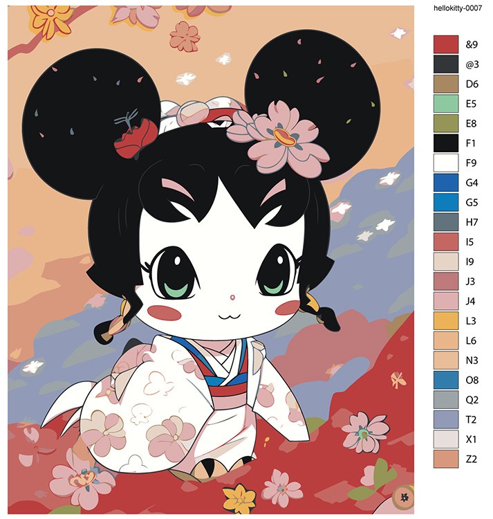 Картина по номерам «Аниме Hello Kitty Хеллоу Китти: Куроми» — картинка 2