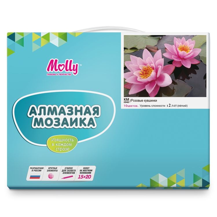 Алмазная вышивка «Розовые кувшинки» — картинка 5