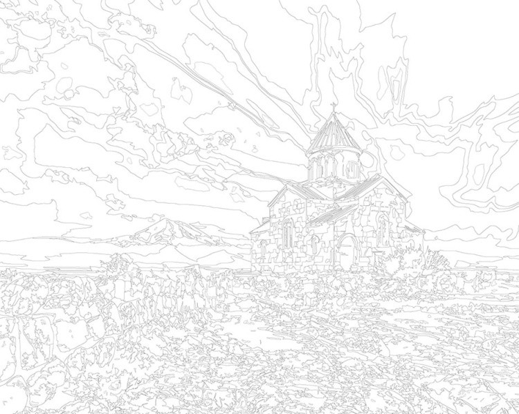 Картина по номерам «Армения: древний монастырь и гора Арарат» — картинка 3