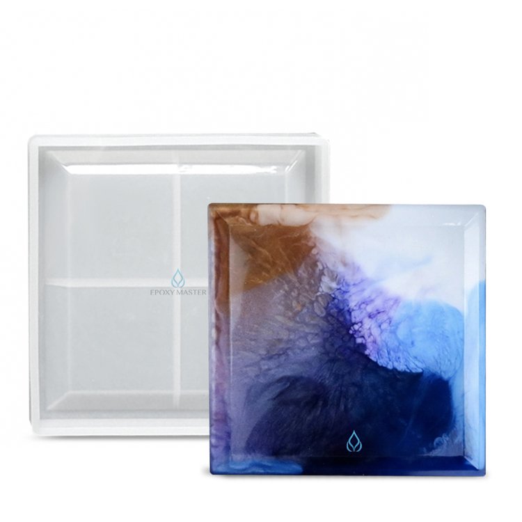 Силиконовый молд для эпоксидной смолы - Подстаканник тарелка - квадрат (1 шт.) — картинка 3